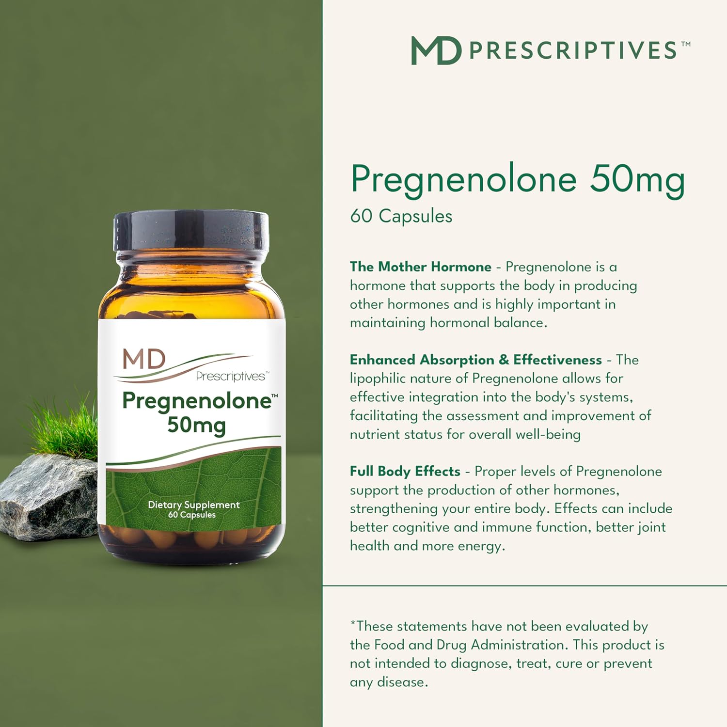 Pregnenolone 50 mg. 60 caps
